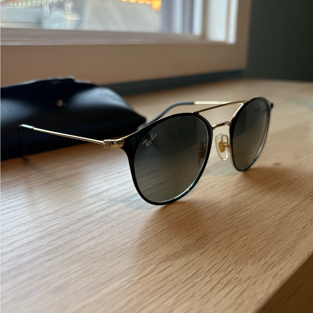 Ray-Ban Black and Gold Women's Sunglasses with Case - Picture 3 of 13